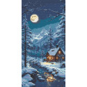 Алмазна мозаїка/вишивка Пейзаж. Зимовий нічний затишок 40*80 см OD 5178
