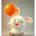 Алмазна мозаїка Веселий кролик з повітряною кулькою 20*20см S10003