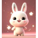 Алмазна мозаїка Сяючий кролик із зірками 20*20см S10005
