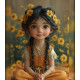 Алмазна мозаїка Дівчинка у квітковому вінку 20*20см S10010