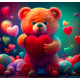 Алмазна мозаїка  Ведмежа з сердечком  20*20см S10012