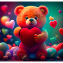 Алмазна мозаїка  Ведмежа з сердечком  20*20см S10012