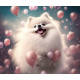 Алмазна мозаїка  Померанський шпіц з повітряними кульками  20*20см S10014