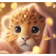 Алмазна мозаїка  Маленький леопард у теплі 20*20см S10032