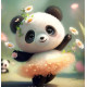 Алмазна мозаїка Панда у квітковому танці 20*20см S10035