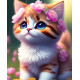 Алмазна мозаїка  Кошеня з вінком 20*20см S10039