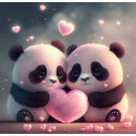 Алмазна мозаїка  Закохані панди 20*20см S10046