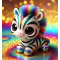 Алмазна мозаїка  Райдужна зебра 20*20см S10183