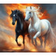 Алмазна мозаїка Пара коней 20*20см S10310