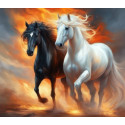 Алмазна мозаїка Пара коней 20*20см S10310