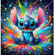 Алмазна мозаїка Стіч в райдужних фарбах 20*20см S10343