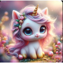 Алмазна мозаїка Єдиноріжка з милим поглядомя 20*20см S10361