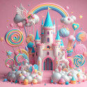 Алмазна мозаїка Чарівний замок солодощів 20*20см S10370