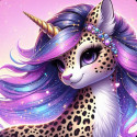 Алмазна мозаїка Леопардова магія єдинорога 20*20см S10375