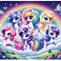 Алмазна мозаїка Чарівні єдинороги на веселці  20*20см S10379