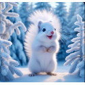 Алмазна мозаїка Снігове білченя 20*20см S10400