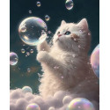 Алмазна мозаїка Котик із бульбашками 30*40см S20017