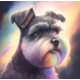 Алмазна мозаїка Портрет шнауцера у веселці  30*40см S20065