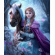 Алмазна мозаїка Принцеса і кінь 30*40см S20067