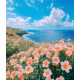 Алмазна мозаїка Квіти біля океану 30*40см  S20175