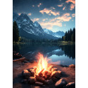 Алмазна мозаїка Тихий вечір у горах 30*40см S20408