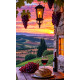 Алмазна мозаїка Захід сонця у Тоскані 30*40см S20419