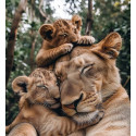 Алмазна мозаїка Мати і левенята 30*40см S30022