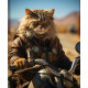 Алмазна мозаїка Кіт на байку 30*40см S30033