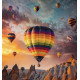 Алмазна мозаїка  Повітряні кулі на заході 30*40см S30049