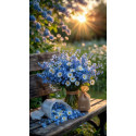 Алмазна мозаїка Сонячне марево та волошки 40*50см S40113