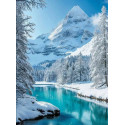 Алмазна мозаїка Бірюза серед снігу 40*50см S40121