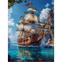 Алмазна мозаїка Піратський Фрегат 40*50см S40124