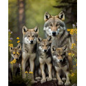 Алмазна мозаїка Родина вовків NT081 40х50см