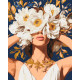 Картина за номерами  Дівчина у квітах півонії. Квіти 40*50 см LW 30301