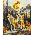 Картина за номерами Пара вовків з фарбами металік. Пейзаж 40*50 см LW 30450