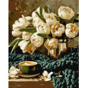 Картина за номерами Букет квітів з кавою  40*50 см LW 30980-01