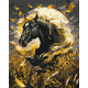 Картина за номерами Чорний кінь з фарбами металік 40*50 см LW 31200