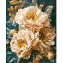 Картина за номерами Ніжні півонії з фарбами металік 40*50 см LW 3159-01