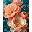 Картина за номерами Рожеві півонії з фарбами металік 40*50 см LW 3170-01