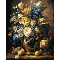 Картина за номерами Класичний букет з фарбами металік 40*50 см LW 3174-01