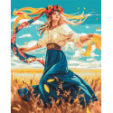 Картина за номерами Дівчина з квітковим вінком  40*50 см LW 31950