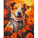 Картина за номерами Пес Патрон у вишиванці 40*50 см LW 32021