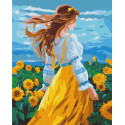 Картина за номерами Дівчина в полі соняхів. Український сюжет 40*50 см LW 32490