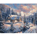 Картина за номерами Зимній пейзаж. Новорічна 40*50 см LW 3253