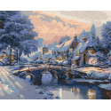 Картина за номерами Різдвяний зимній пейзаж 40*50 см LW 3254