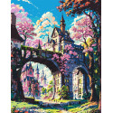 Картина за номерами Казковий замок в сакурі 40*50 см LW 3331
