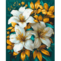 Картина за номерами Чарівні лілії з фарбами металік 40*50 см LW 3338