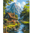 Картина за номерами Пейзаж. Тихе гірське життя 40*50 см LW 3438