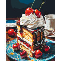 Картина за номерами  Вишневе тістечко 40*50 см LW 3439