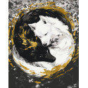 Картина за номерами  Пара вовків з фарбами металік (інь янь) 40*50 см LW 3458